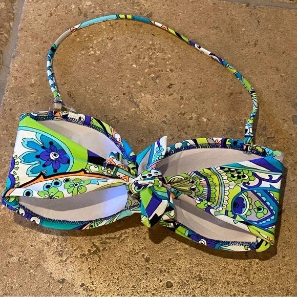 NWOT~TRINA TURK Women Multicolor Pattern Padded Bikini Top Size 6 - Picture 3 of 7